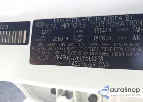 2012 Kia Forte Ex from USA, damaged, VIN KNAFU4A26C5568313